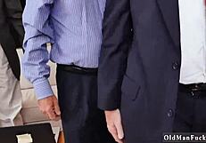 Old Gang Tags Team Blonde Teen Door-To-Door Hardcore