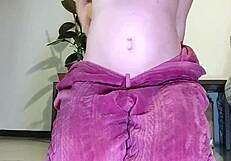 pregnant italian camgirl teases hairy pussy in erotic forest video call