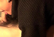 Fast handjob unleashes extreme gagging deepthroat mouth finish on hairy veiny cock