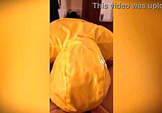 Gaping Asshole Riding in Little Yellow Raincoat