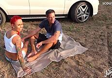 roadside redhead helper gets clothes ripped fucks outdoor creampie deep inside full german movie