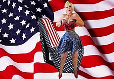 Granny Carmen's US Flag Day Masturbation Leads to Intense Cum Orgasm