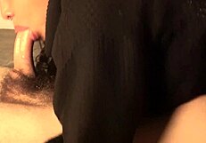 Fast handjob unleashes extreme gagging deepthroat mouth finish on hairy veiny cock