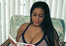 Naughty Nyssa Nevers fists Maxine X's oriental cavity deep