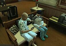 pai fode namorada do filho em visual novel pt-br rpg com narraçao the sims