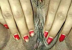 desi bhabhi fingers her wet juicy pussy close up with big natural saggy tits bouncing