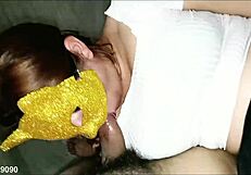 amateur sucks homeowner's cock hard deep in his house!!!