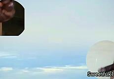 Horny african stepmom teaches daughter handling massive black cock with licks pussy rides and squirting orgasms outdoors