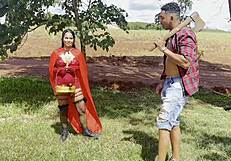 Red Riding Hood Slut Meets Muscular Woodsman Fucks Deep Forest Lingerie Cumshot Full Red