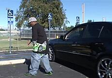 Maya Hills' shaved hole takes big black cock in every position outdoors