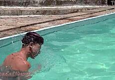 Boyfriend ditched me on valentine's so i fucked his son poolside revenge