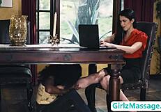 Nasty Brunette Lesbians Lick Ass Pussy Face Sitting FFM