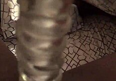 mmm trim that shaved caribbean pussy moanin hard with dildo cummin loud