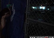 Skinny teen anya olsen bound with big pussy endures extreme rough outdoor public gangbang.