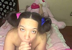 Skinny slutty college babysitter Manaia takes rough anal from older man