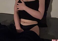 horny asian stepsis masturbates juicy pussy hidden at night