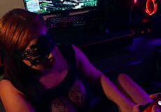 bbw neighbor quits battlefield game blows huge cock then rides doggy