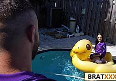 i'm cheerin' harder on stepdad's cock than game day, tiny babe ridin wild