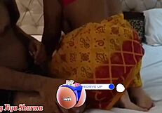 desi wife in yellow saree rides boyfriend hard in hotel room?