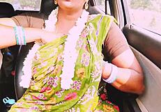 damn this indian aunty's huge natural tits bounce wild during dirty long drive fuck