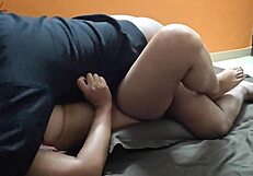 stepbrother fucks young asian babe missionary on bed