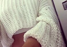 curly brunette croatian with pierced nipples pees on plane