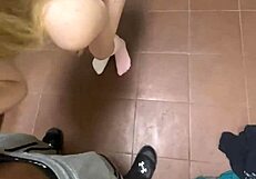 public bathroom slut gets choked gagged on bbc monster cock