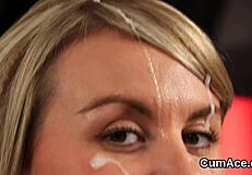 Hey this flirty fuck doll takes bukkake blowbang facial and swallows every jizz load 😍💦