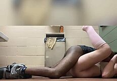 public bathroom slut gets choked gagged on bbc monster cock