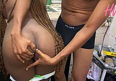 big ass african maid rides boss huge cock kitchen creampie cash