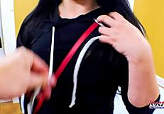 sporty whitney deepthroats big cock then takes doggystyle pounding