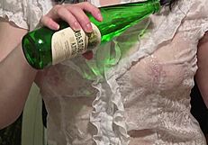 brunette lifts skirt anal masturbation homemade orgasm fetish