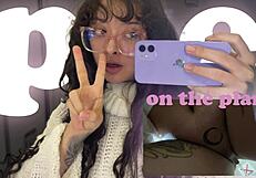 curly brunette croatian with pierced nipples pees on plane