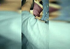 latina milf cuckold hubby licks creampie from lover