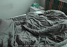 Stepson fucks blindfolded stepmom missionary style dont cum inside