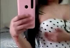 tgirl slut selfies her mirror assfuck cumshot wank frenzy