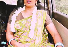 damn this indian aunty's huge natural tits bounce wild during dirty long drive fuck