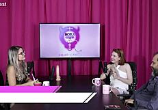 blonde brazilian and redhead lesbian swingers strip lingerie for oily tantric massage orgy