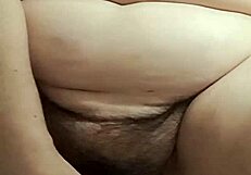 bbw wife first time spreads fat hairy pussy in lingerie