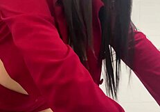 ever tried standing office bathroom fuck with huge titted horny ending creampie