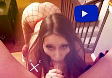melody marks gags on sloppy monster deepthroat with big tits bouncing