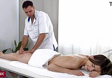 beautiful babe arrives for massage but ends up taking deep anal pounding