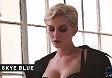 Skye Blue's Massive Natural Tits Burst from Ripped Clothes