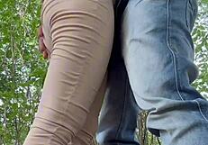 Fucking hot neighbor deep in the outdoor woods?