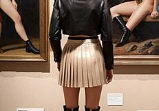 Art student skirt upskirt outdoor leather sex lessons - illustrated dream!