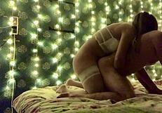 Mistress rims boyfriend ass to powerful orgasm doggystyle