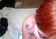 Redhead webcam slut swallows cousin's cock spanked smiling cumshot