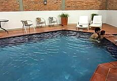 vacation adventures with step-nephew by the pool