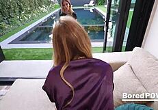 Nerdy student sneaks freeuse fucks with moaning milf cougar in group heat