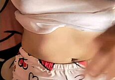 chica heats up watching hot porn video gets super horny